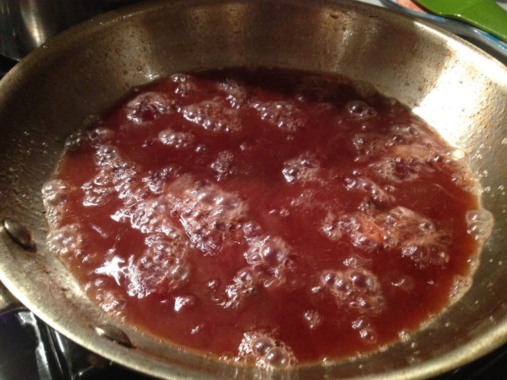 Deglazing the pan
