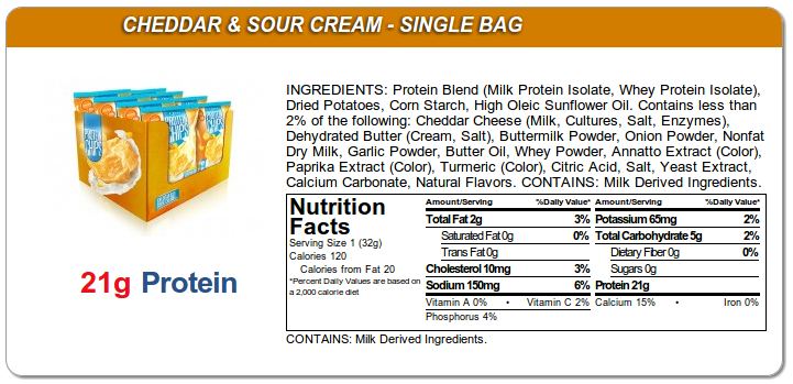 Quest Protein Chips Cheddar Cheese & Sour Cream Ingredients List