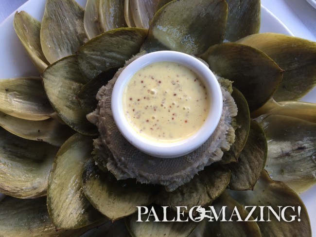 Delectable Paleo Artichoke with Creamy Dijon Dip