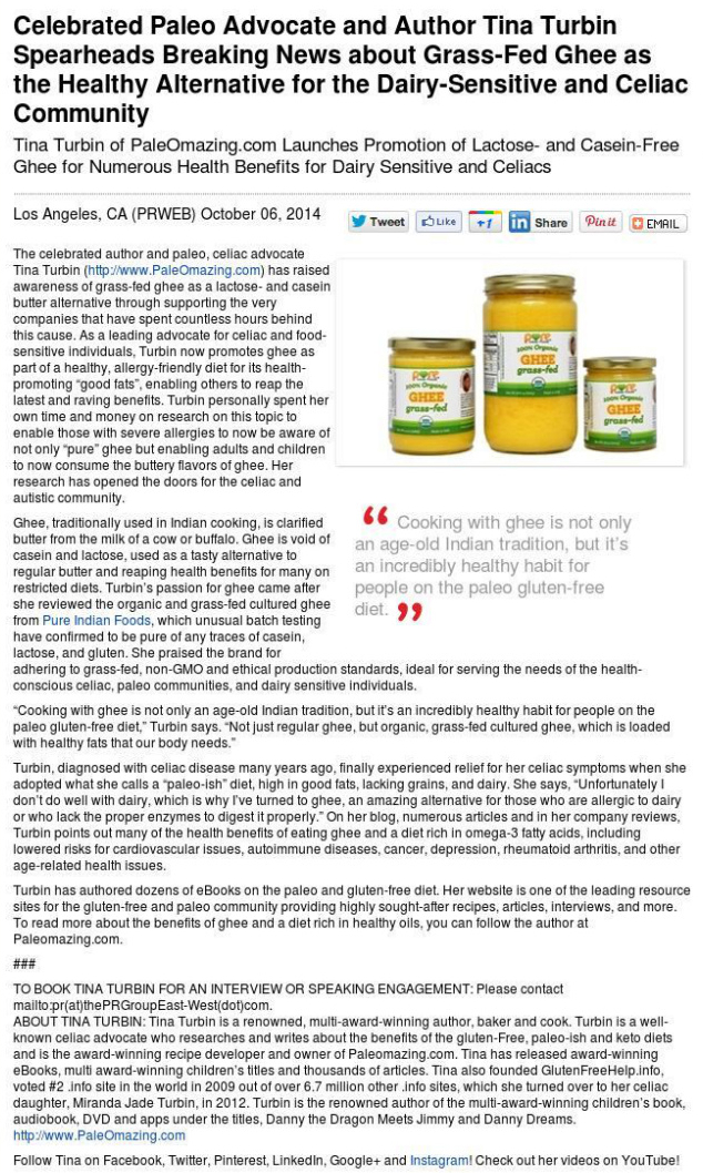 Ghee PR Oct 2014