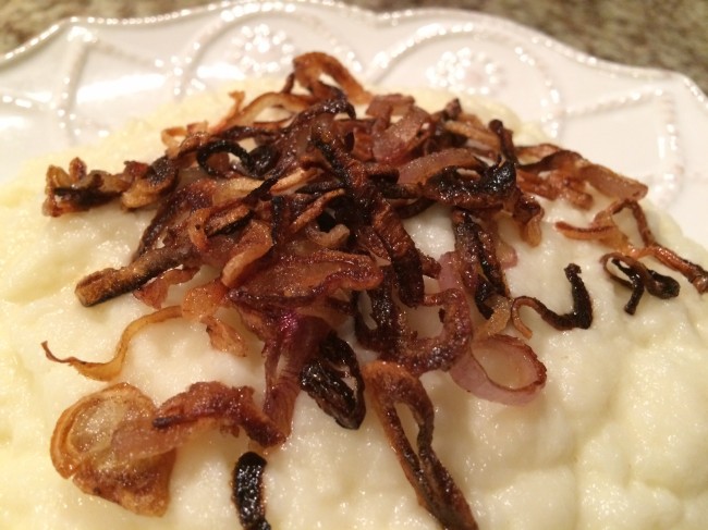 Mashed Turnips with Crispy Shallots