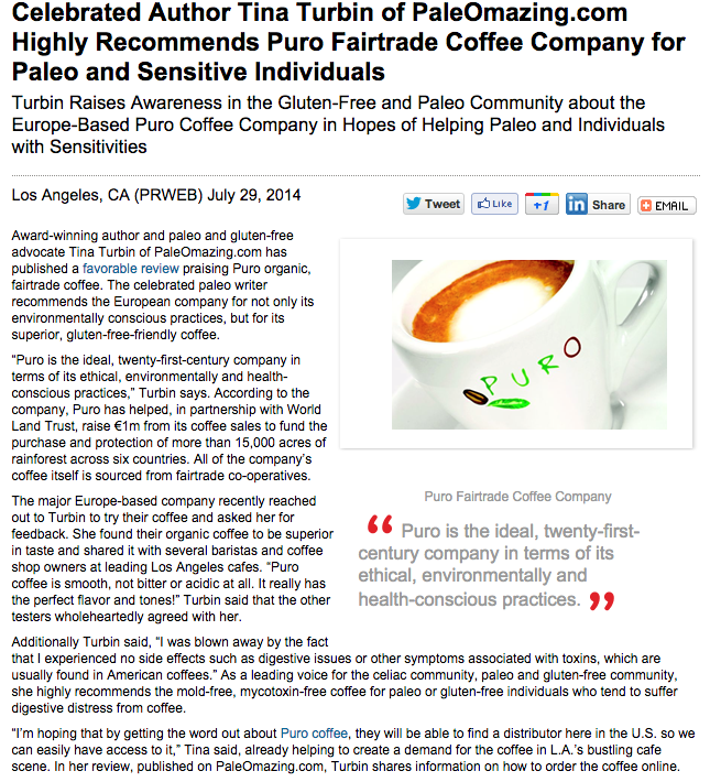 PR Web Puro Press Release