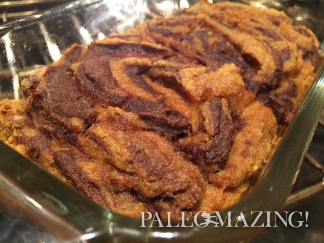 Paleo Chocolate Pumpkin Marbled Bread
