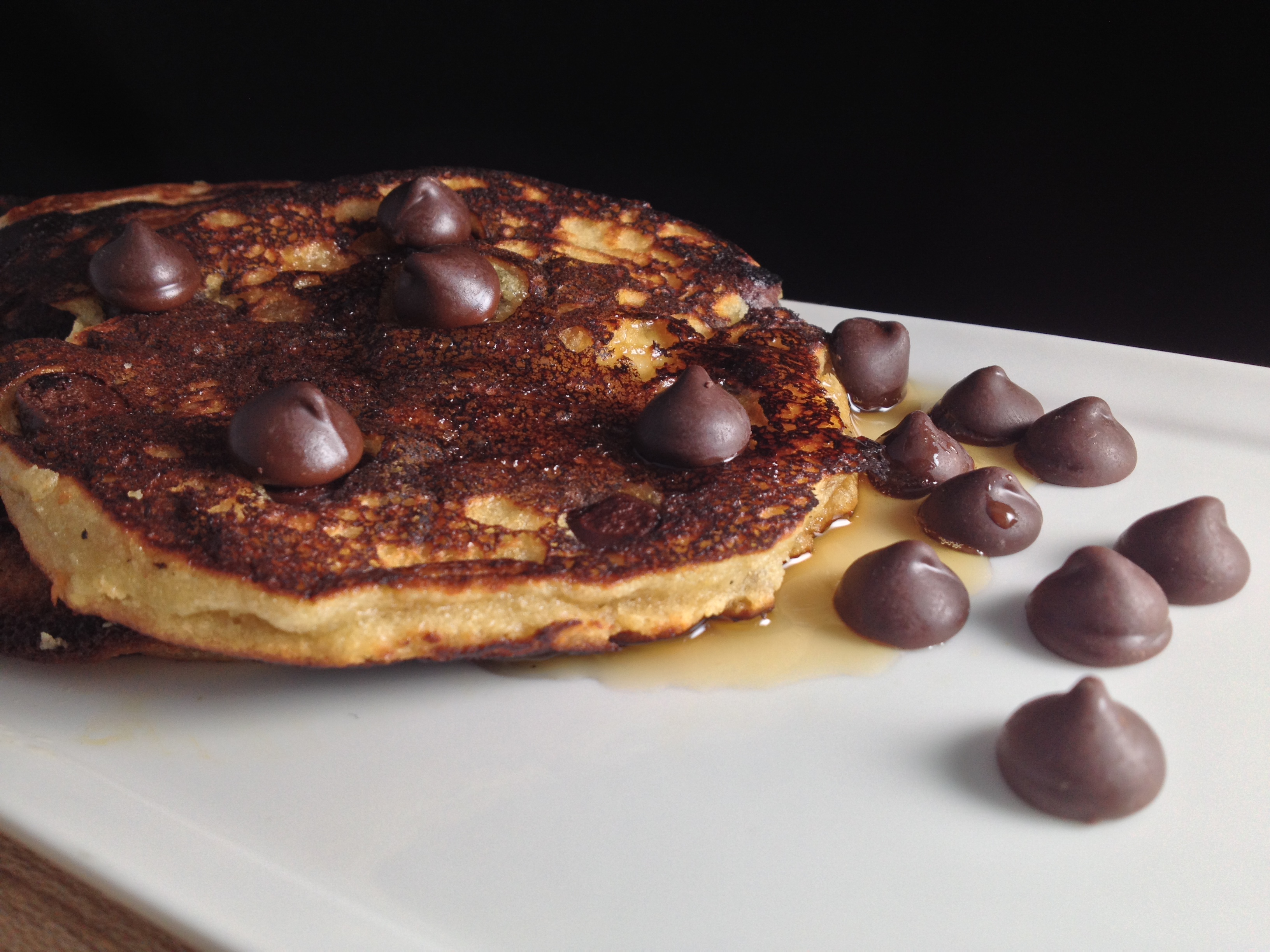 Paleo Chocolate Chip Pancakes featured