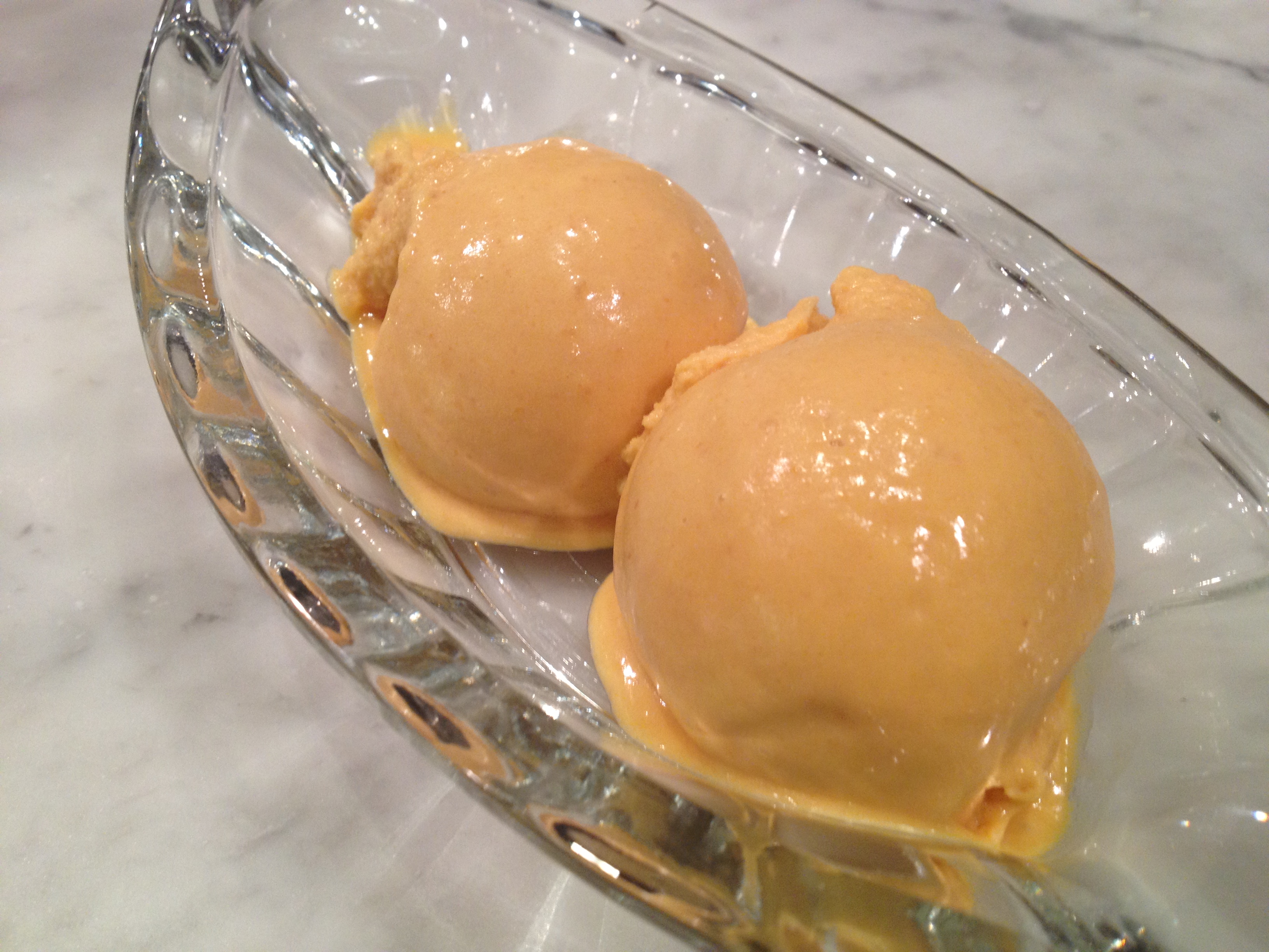 Paleo peach and mango ice cream
