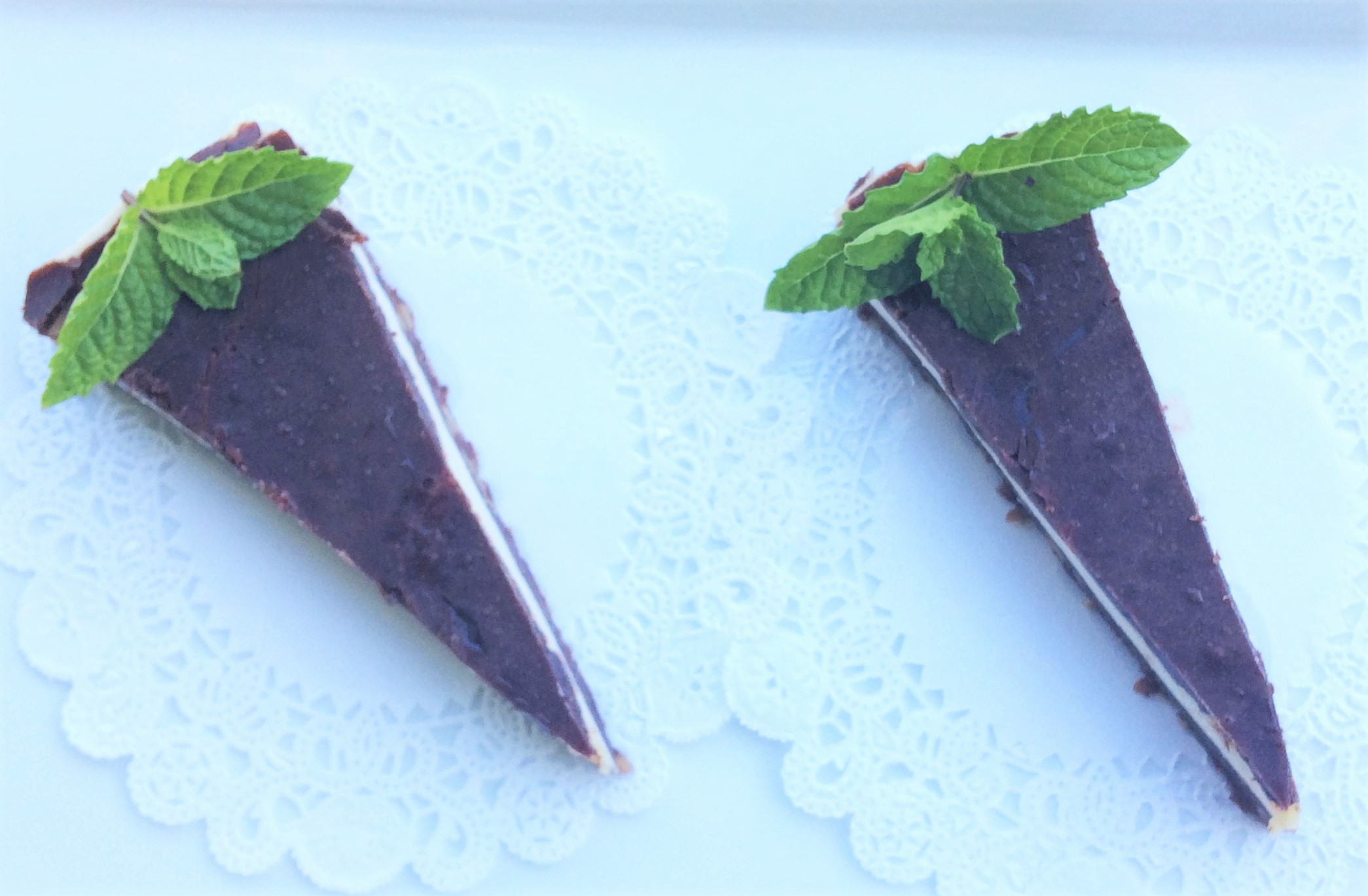 Paleo Raw Hazelnut Chocolate Mint Tart featured