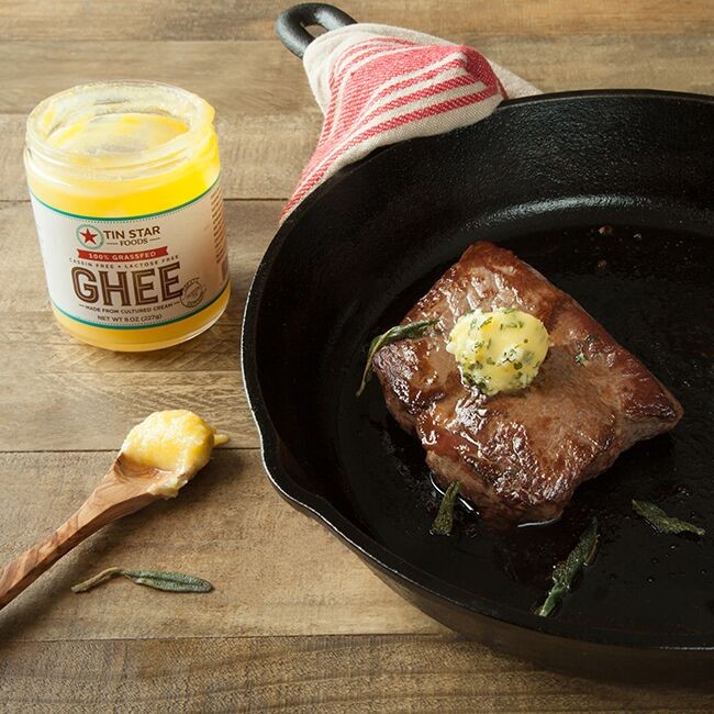Pan Fried Grass Fed Steak with Sage Browned Ghee 1